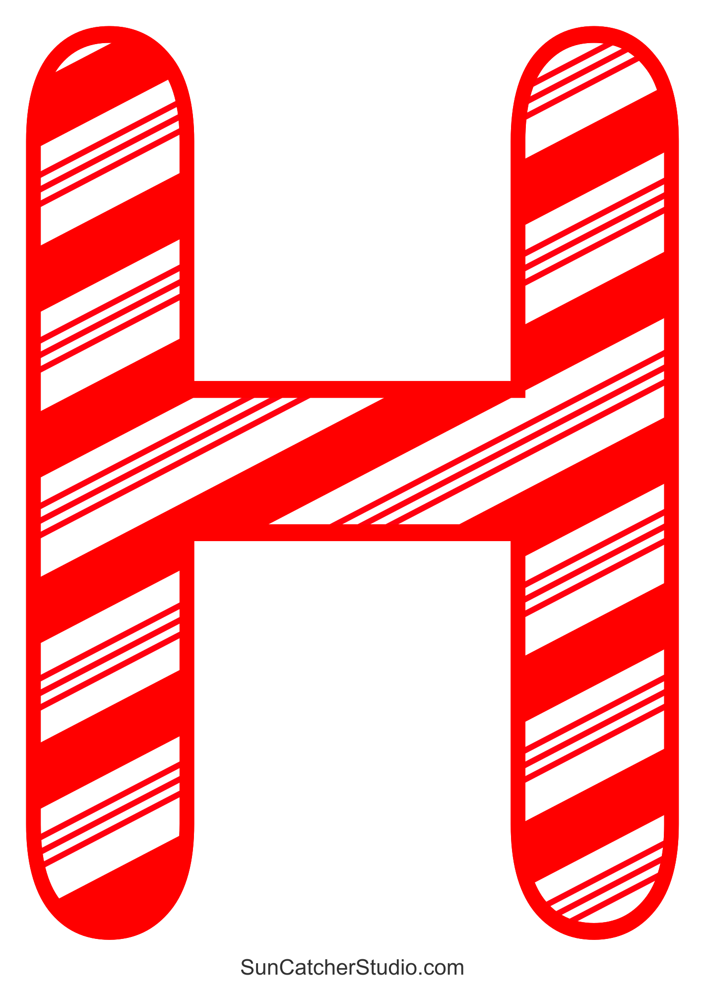 candy cane font (printable stripped christmas lettering) – free